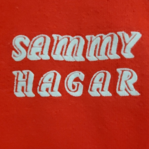 SAMMY HAGAR vintage red cut off short sleeve sweatshirt VINTAGE red rocker Small - Picture 2 of 8